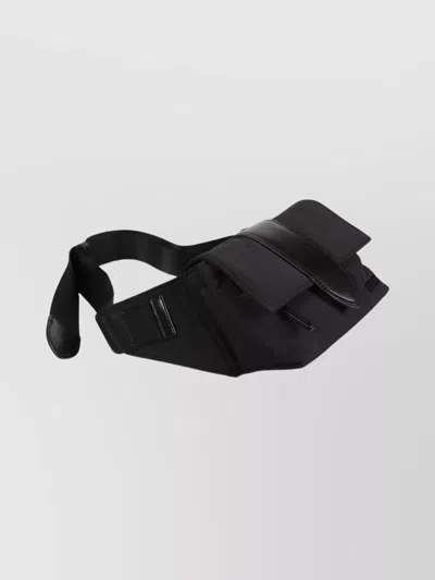 Jacquemus The Bambino Flap Bum Bag In Nylon With Smooth Leather Details In Black