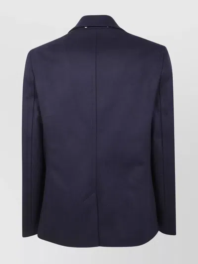 Paul Smith Double-breasted Men's Coat Notched Lapels In Blue