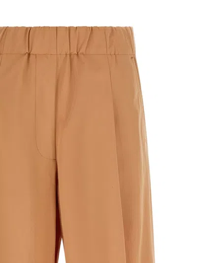 Dries Van Noten Wide Leg Trousers Elastic Waistband In Brown