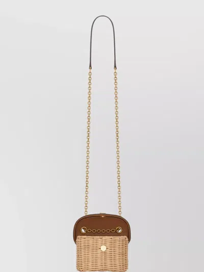 Saint Laurent Mini Woven Box Bag With Chain Strap