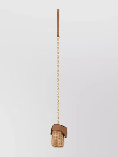 Saint Laurent Mini Woven Box Bag With Chain Strap