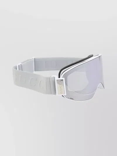 Gucci Stylish Sunglasses With Adjustable Strap And Wide Lens In Metallic