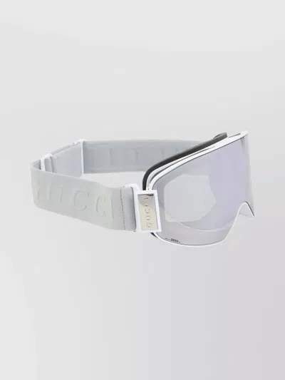 Gucci Stylish Sunglasses With Adjustable Strap And Wide Lens In Metallic