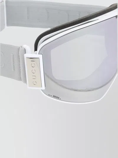 Gucci Stylish Sunglasses With Adjustable Strap And Wide Lens In Metallic