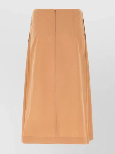 Dries Van Noten High Waist Midi Pleated Skirt In Brown