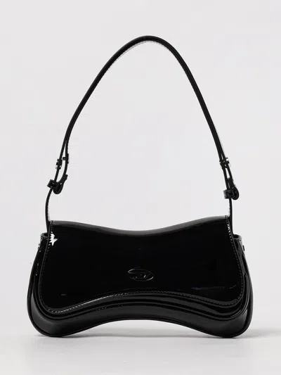 Diesel Medium Play Bag In Black Patent Leather In Black