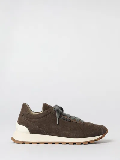 Brunello Cucinelli Suede Sneakers In Brown