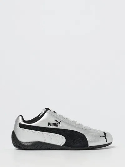 Puma Speedcat Silver Coloreed Sneakers With Logo Print On The Side And Logo Lettering On The Side In Leat In Silver