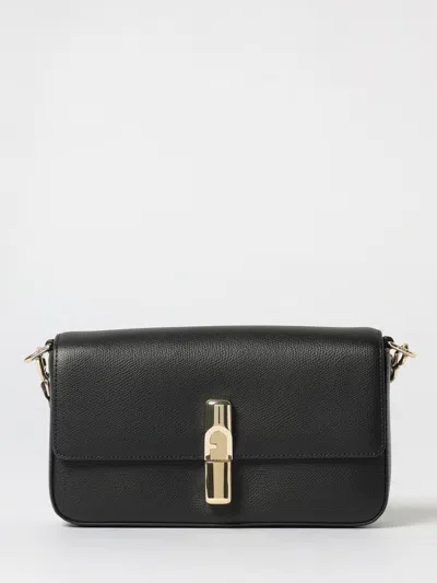 Furla " Iride" Ares Leather  Small Crossbody Bag In Black