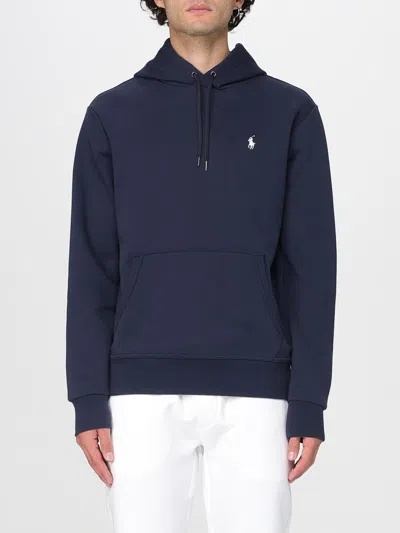 Polo Ralph Lauren Hooded Sweatshirt Kangaroo Pocket In Blue