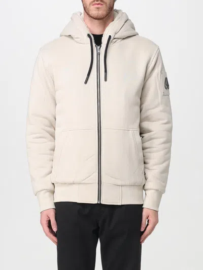 Moose Knuckles Regular Fit Drawstring Hoodie With Zip Closure In Neutral