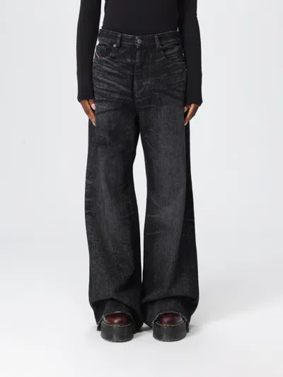 Diesel Jeans Dalla Gamba Ampia In Denim Nero  Donna In Black