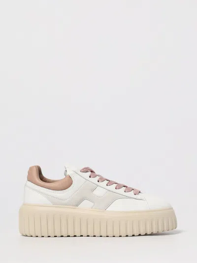 Hogan Chunky Platform Sneakers With Smooth And Textured Uppers In White