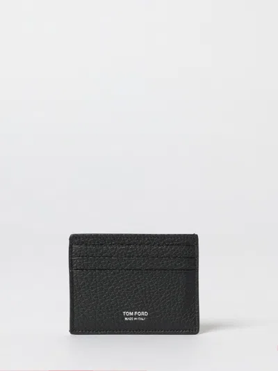 Tom Ford Logo Card Holder In Brown