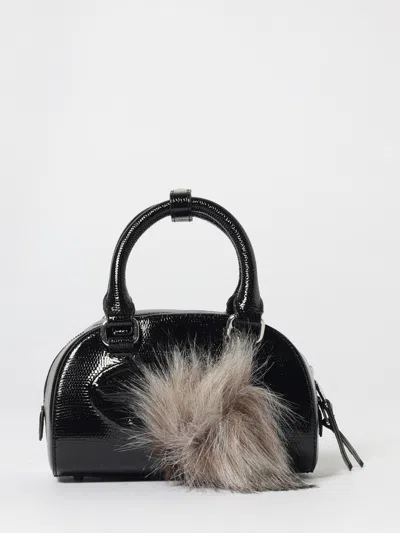 Diesel 1dr Dome-mini Bowling Bag In Embossed Leather In Black