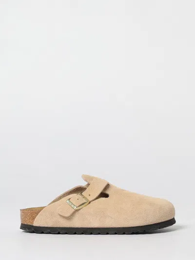 Birkenstock Boston Latte Cream Suede Leather Clogs In Neutrals