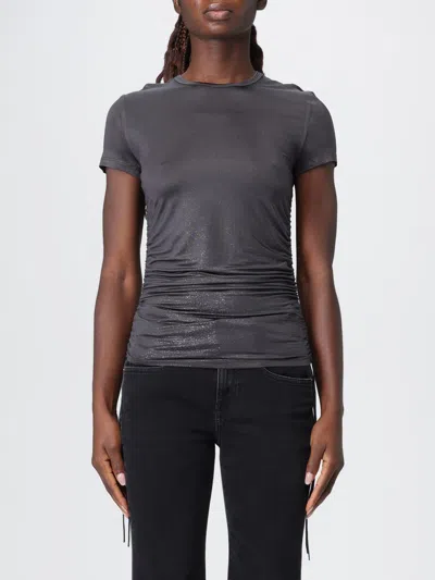 Diesel Jersey Top With Drawstring Sides In Gray