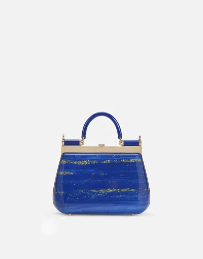 Dolce & Gabbana Sicily Box Bag In Acrylic Glass In Blue