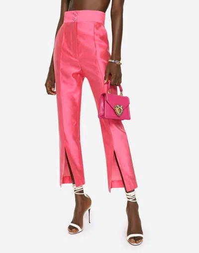 Dolce & Gabbana Pink Devotion Small Leather Top-handle Bag In Pink