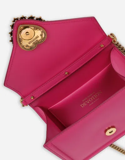 Dolce & Gabbana Pink Devotion Small Leather Top-handle Bag In Pink
