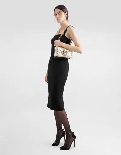 Dolce & Gabbana Medium Devotion Quilted Shoulder Bag In Gold