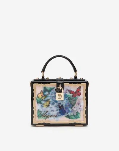 Dolce & Gabbana Postcard Dolce Box Bag In Lacquered Wood In Multicolor