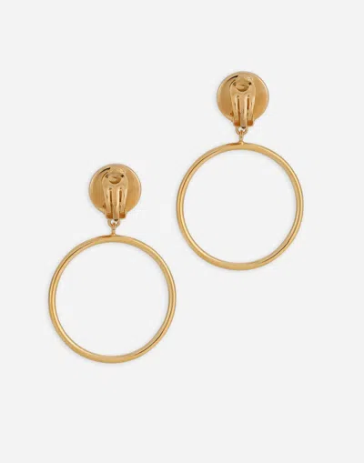 Dolce & Gabbana Hoop Drop Earrings In Gold