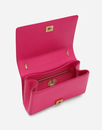 Dolce & Gabbana Medium Devotion Bag In Quilted Nappa Leather In Pink
