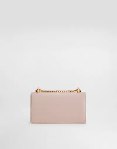 Dolce & Gabbana Pink Calfskin Phone Bag In Pale Pink
