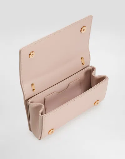 Dolce & Gabbana Pink Calfskin Phone Bag In Pale Pink