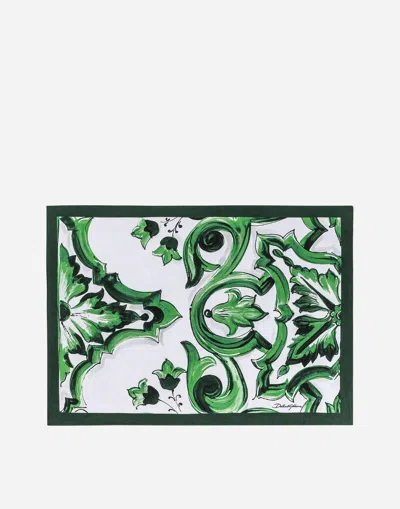 Dolce & Gabbana Set Linen Placemat And Napkin In Multicolor