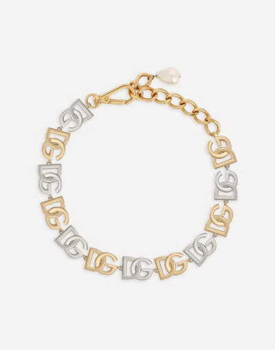 Dolce & Gabbana Interlock Logo Monogram Choker In Multicolor