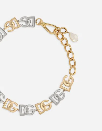 Dolce & Gabbana Interlock Logo Monogram Choker In Multicolor