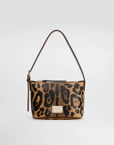 Dolce & Gabbana Crespo Leopard-print Shoulder Bag In Multicolor