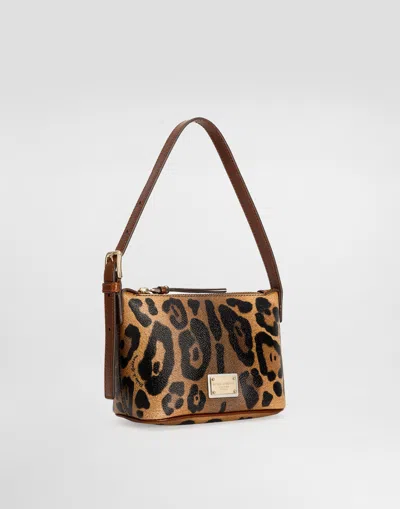 Dolce & Gabbana Crespo Leopard-print Shoulder Bag In Multicolor