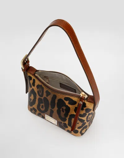 Dolce & Gabbana Crespo Leopard-print Shoulder Bag In Multicolor