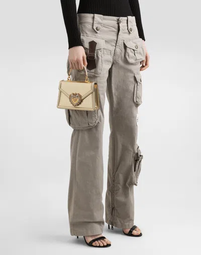 Dolce & Gabbana 'devotion' Heart Chain Cross-body Bag In Gold