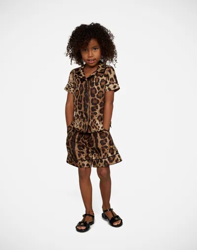 Dolce & Gabbana Leopard-print Twill Shorts In Animal Print