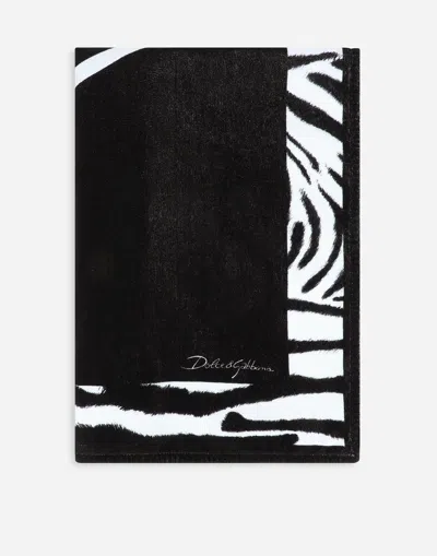 Dolce & Gabbana Zebra-print Terrycloth Beach Towel In Multicolor