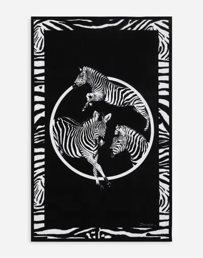 Dolce & Gabbana Zebra-print Terrycloth Beach Towel In Multicolor