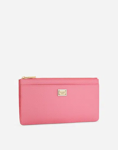 Dolce & Gabbana Large Card Holder With Tag In Pink