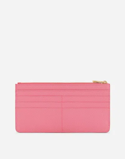 Dolce & Gabbana Large Card Holder With Tag In Pink