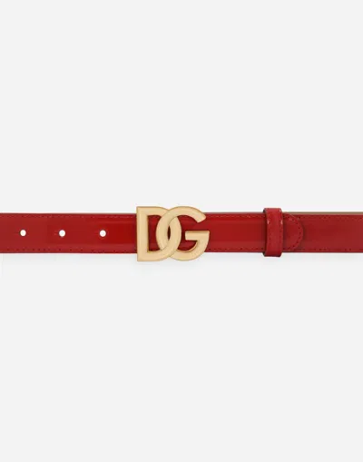 Dolce & Gabbana Blood Red Leather Belt In Red