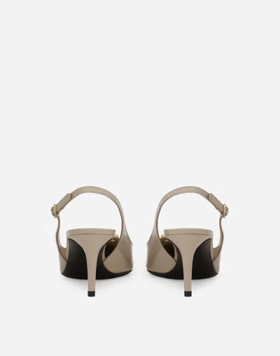 Dolce & Gabbana 60mm Logo-plaque Slingback Pumps In Neutrals