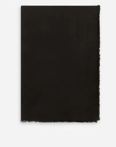Dolce & Gabbana Wool And Silk Jacquard Square Scarf (140 X 140) In Black