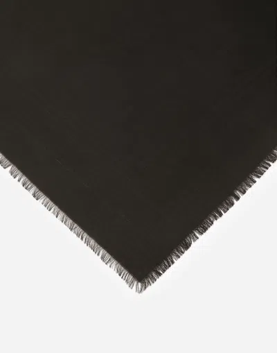 Dolce & Gabbana Wool And Silk Jacquard Square Scarf (140 X 140) In Black