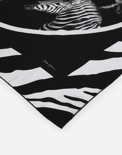Dolce & Gabbana Large Zebra-print Twill Scarf (140 X 140) In Multicolor