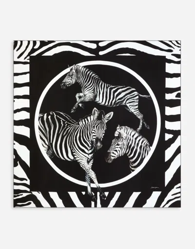 Dolce & Gabbana Large Zebra-print Twill Scarf (140 X 140) In Multicolor