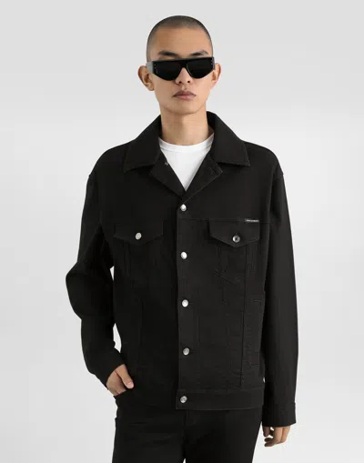 Dolce & Gabbana Dolce  Gabbana Logo Patch Padded Corduroy Jacket In Black