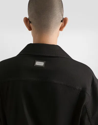 Dolce & Gabbana Dolce  Gabbana Logo Patch Padded Corduroy Jacket In Black